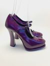 Sapato Prada Purple Leather Mary Jane Platform Pump 