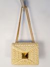 Bolsa Valentino One Stud Small Raffia Shouder Bag 