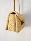 Bolsa Valentino One Stud Small Raffia Shouder Bag 