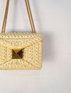 Bolsa Valentino One Stud Small Raffia Shouder Bag 