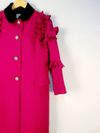 Casaco Gucci Fuchsia Wool Ruffle and Velvet Collar 