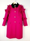 Casaco Gucci Fuchsia Wool Ruffle and Velvet Collar 
