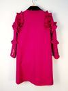 Casaco Gucci Fuchsia Wool Ruffle and Velvet Collar 