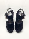Sandália Prada Velvet Crystal Embellished Plataform 