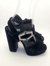Sandália Prada Velvet Crystal Embellished Plataform 