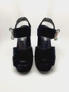 Sandália Prada Velvet Crystal Embellished Plataform 