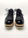 Tênis Miu Miu Black Fabric and Patent Leather Astro Cork Plataform 