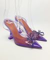 Sapato Amina Muaddi Rosie Glass Slingback Pump