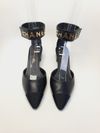 Slingback Chanel Leather D'Orsay Ankle Strap Pumps 