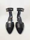 Slingback Chanel Leather D'Orsay Ankle Strap Pumps 