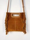 Bolsa Maje Topstitched Suede M Bag
