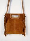 Bolsa Maje Topstitched Suede M Bag