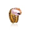 Anel Canutilho Oval Cristal Light Rosé Ouro
