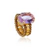 Anel Canutilho Oval Cristal Light Ametista Ouro