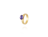Anel solitário oval Tanzanite