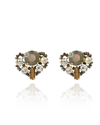 Brinco Pétala Bronze&Cristal
