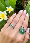 Anel Mini Esmeralda Oval e Diamantes