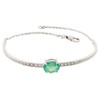 Bracelete Diamantes e Esmeralda Oval