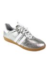 TENIS COURO METALIZADO PRATA