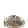 BOLSA TAIBA TIRACOLO COURO OURO/PRATA