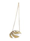 BOLSA TAIBA TIRACOLO COURO OURO/PRATA