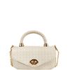 BOLSA LUNA TOTE TIRACOLO COURO OFF WHITE