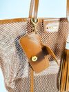 BOLSA MICA COURO CARAMELO