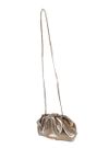 BOLSA BRUNA CLUTCH COURO PRATA VELHA