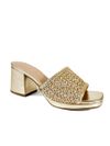 SANDALIA SALTO MEDIO TRESSE OURO