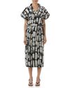 Vestido transpasse jacquard preto