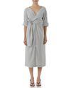 Chemise drapeado cruzado branco