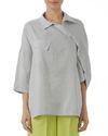 Camisa vista diagonal branco listrado