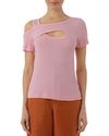 Camiseta vazada Rosa