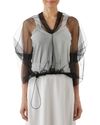Blusa Tule Tubular Preto