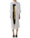 Vestido Quimono Pincelada Foil Branco