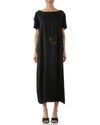Vestido Bordado Círculo Preto