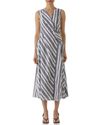Vestido Transpasse Babado Listrado
