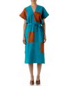 Vestido Modular Upcycling Azul e Terracota