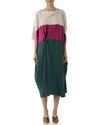 Vestido Tricolor Upcycling Off/Magenta/Verde