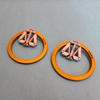 Brinco Libra E Sol Prata Com Dourado