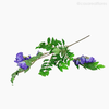 Galho Mini Glicínia Wisteria Artificial - Roxo (1565)