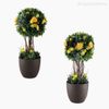 Topiaria Mista com Flor Artificial - Amarelo (12659)