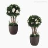 Topiaria Mista com Flor Artificial - Branco (12660)