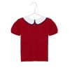 BLUSA GABI VERMELHA GOLA BRANCA