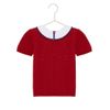 BLUSA GABI VERMELHA GOLA BRANCA