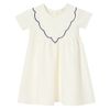 VESTIDO GOLA NUVEM OFF COM AZUL MARINHO