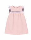 VESTIDO BOMBER MILA ROSA COM PALA MARINHO