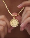 Colar Canutilho Medalha Dourado