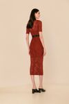 VESTIDO MIDI MANGA CURTA RENDADO NUBIA