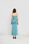 SAIA MIDI TRANSPARENTE COM PEPLUM REGOR ACQUA